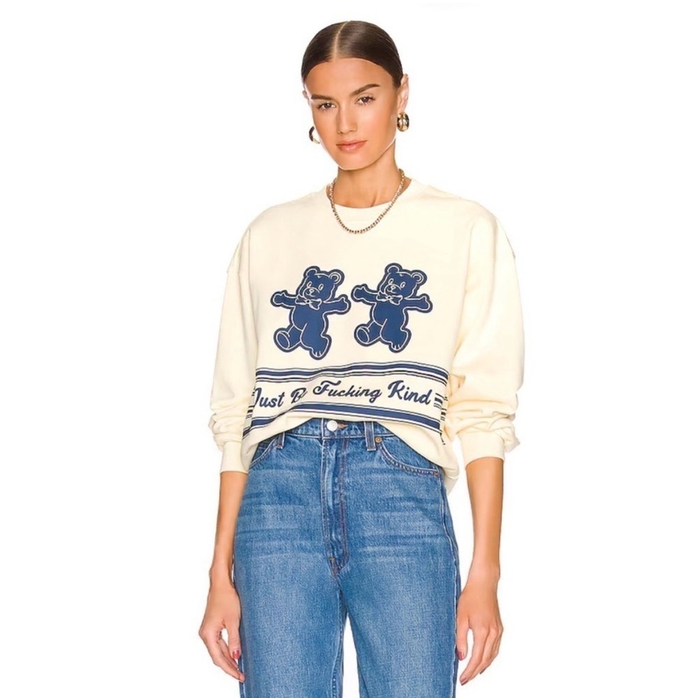 REVOLVE Just Be Fuc*ing Kind Sweatshirt in Cream The Mayfair Group - Picture 2 of 5